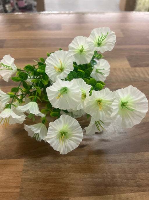 33cm length , 5 stem ivory morning glory