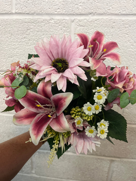 Raspberry pink gerbera lily and daisy bush