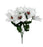 7 Head Velvet Poinsettia Flower Bush x 33cm - White