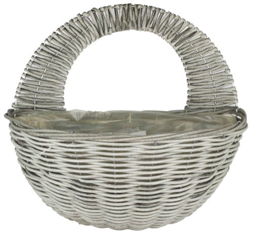 Cherrapunji All Weather Grey Wall Basket Round 12inch