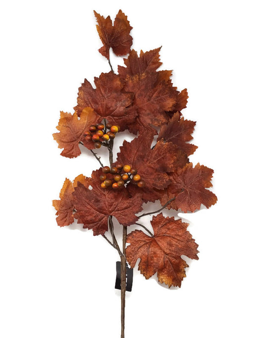 80cm Maple Leaf Spray - Autumn Brown