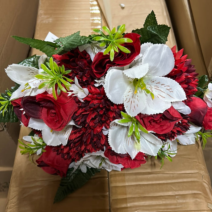22 Stem Rose Chrysanthemum & Alstroemeria  - Red
