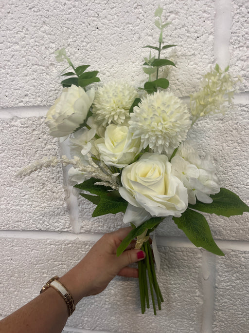 30cm Ivory &pink rose chrysanthemum blossom bush