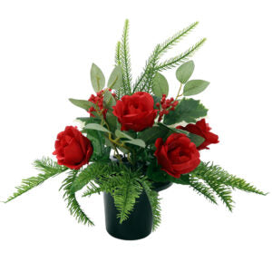 Red Rose & Pine Grave Pot