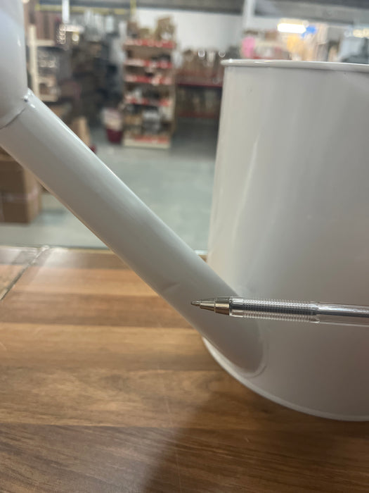 REDUCED DENTED SPOUT SEE PICTURES Embossed Metal Watering Can - White - 14cm