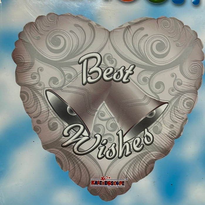 18 " Foil Balloon - Best Wishes - Wedding Bells Image