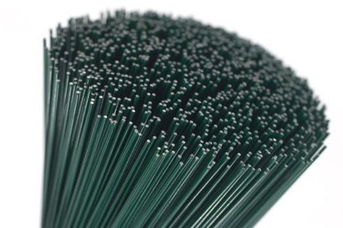 2.5kg 10"/25cm Green Lacquered Stub Wire 22/0.71 Gauge 