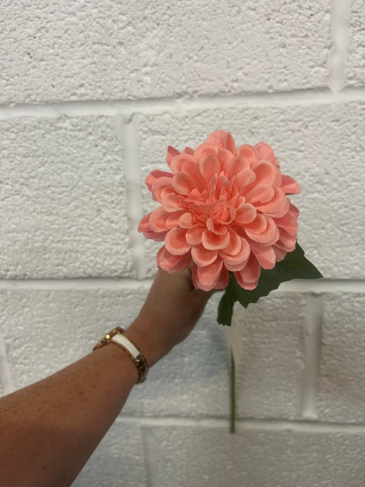 55cm pink peach dahlia stem