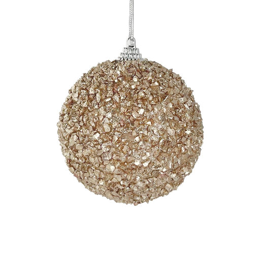 8cm Champagne Sparkle Bauble