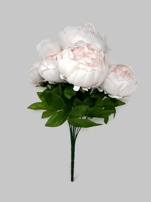 9 Head Light Pink Peony Flower Bush x 40cm
