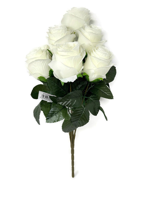9 Head Rose Bush x 50cm - White