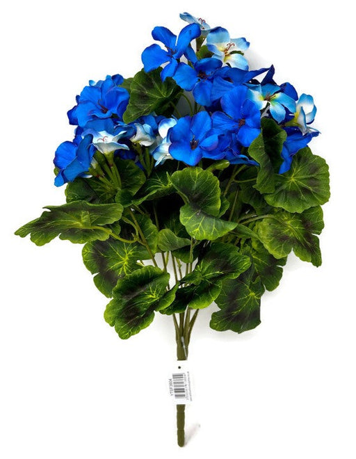 9 Stem Geranium Flower Bush - Blue