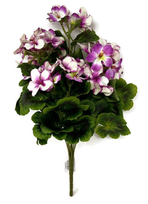 9 Stem Geranium Flower Bush - Purple