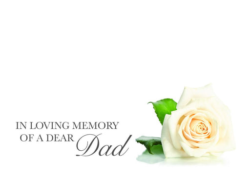 9 Large Florist Sympathy Message Cards - 12.5 x 9cm - In Loving Memory of a Dear Dad