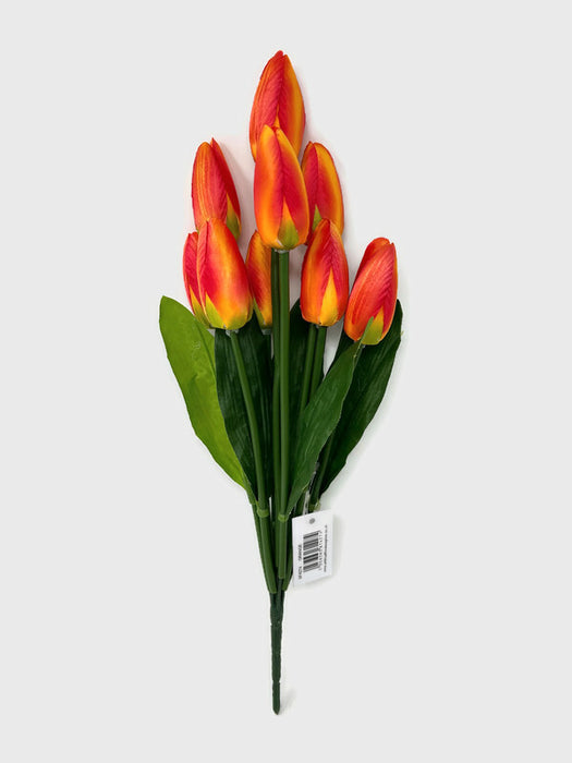 9 Stem Tulip Bush x 44cm - Orange