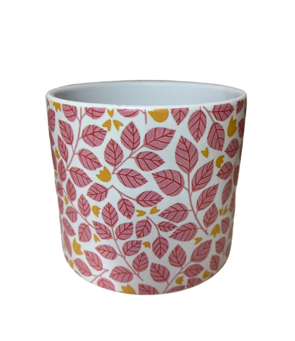 Pink Leaf Ceramic Pot x Height 10.5cm