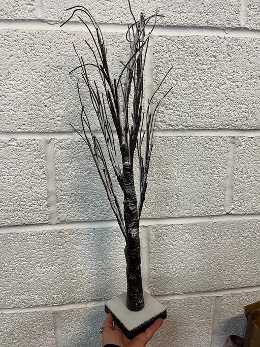 65cm brown tree with snow , 26 led lights