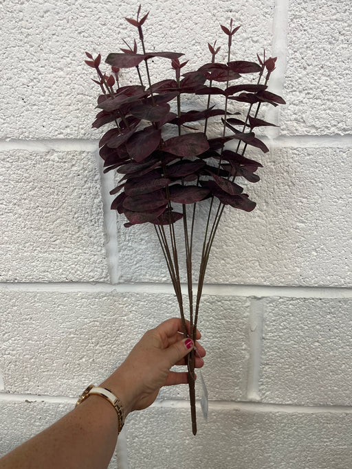 49cm burgundy eucalyptus bush