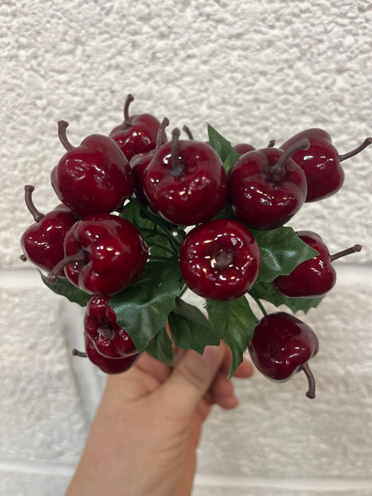 single 18cm Christmas Pick Mini Apples With Holly