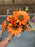 Autumn pumpkin and sunflower orange bush
