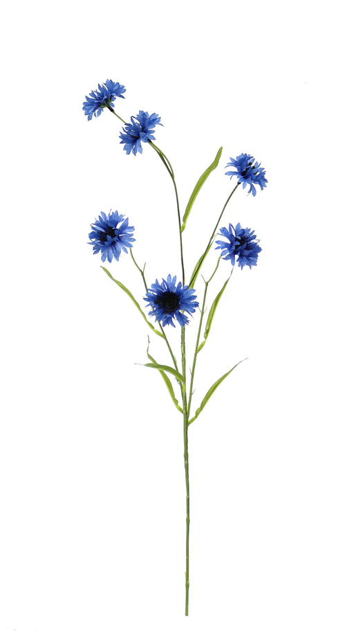 Cornflower Spray - Dark Blue/Green (63cm long)