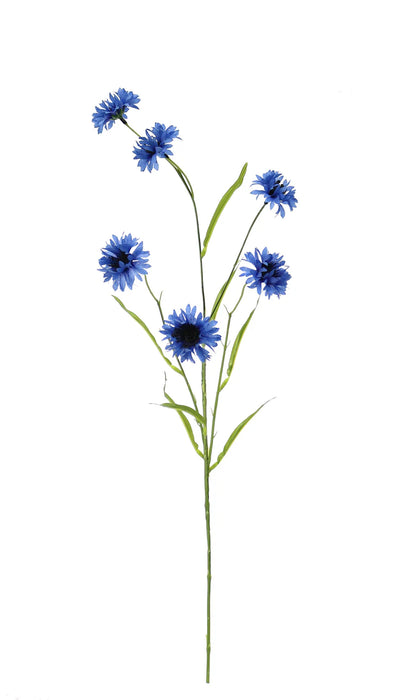 Cornflower Spray - Dark Blue/Green (63cm long)
