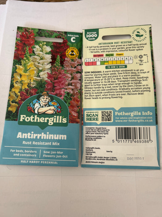 ANTIRRHINUM Rust Resistant Mix Seeds