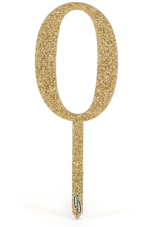 Acrylic Sparkling Fizz Gold Cake Topper No.0