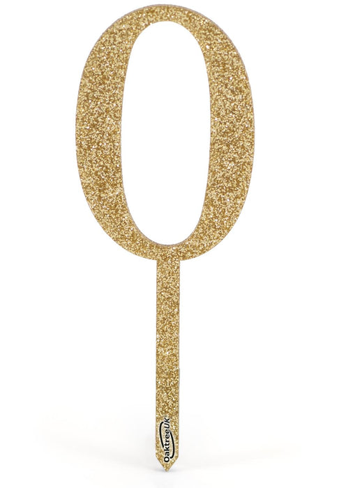 Acrylic Sparkling Fizz Gold Cake Topper No.0