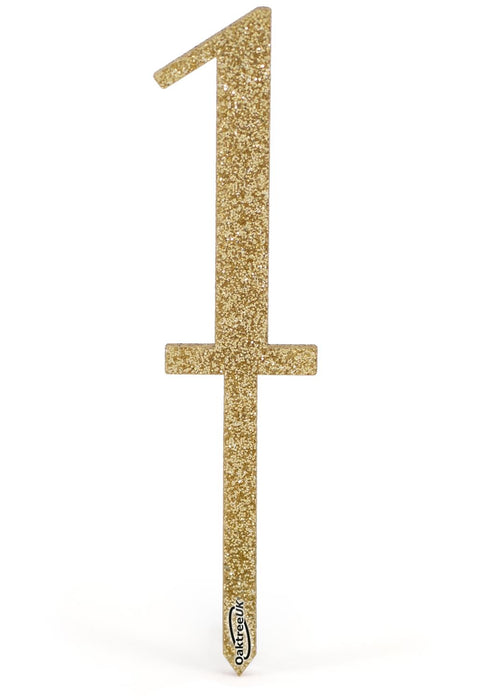 Acrylic Sparkling Fizz Gold Cake Topper No.1