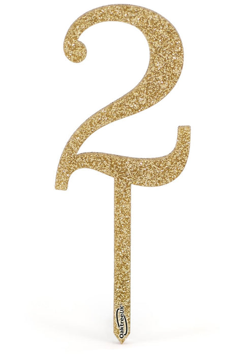 Acrylic Sparkling Fizz Gold Cake Topper No.2