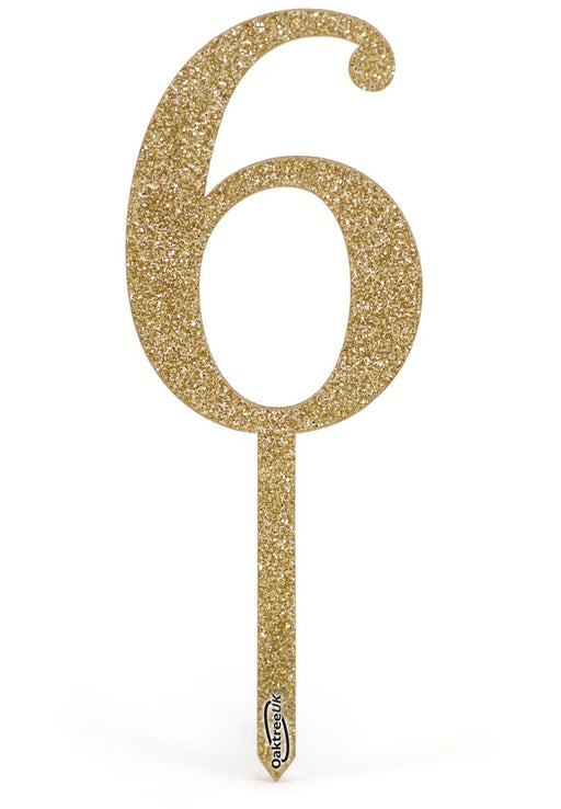 Acrylic Sparkling Fizz Gold Cake Topper No.6