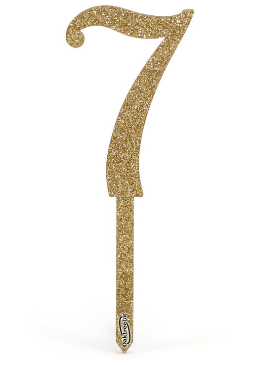 Acrylic Sparkling Fizz Gold Cake Topper No.7