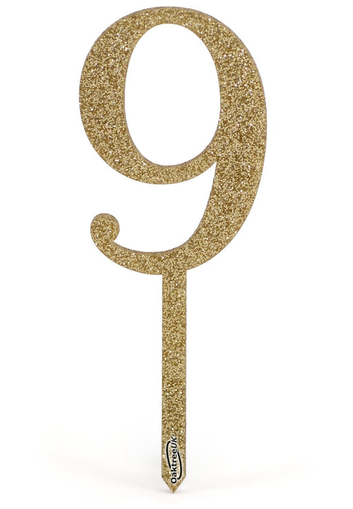 Acrylic Sparkling Fizz Gold Cake Topper No.9
