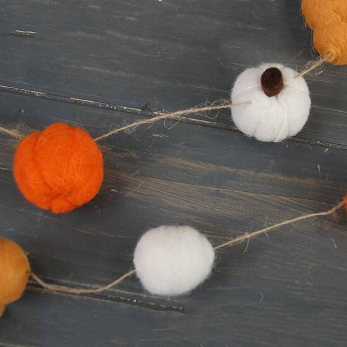 Assorted Mini Wool Pumpkin Garland x 180cm