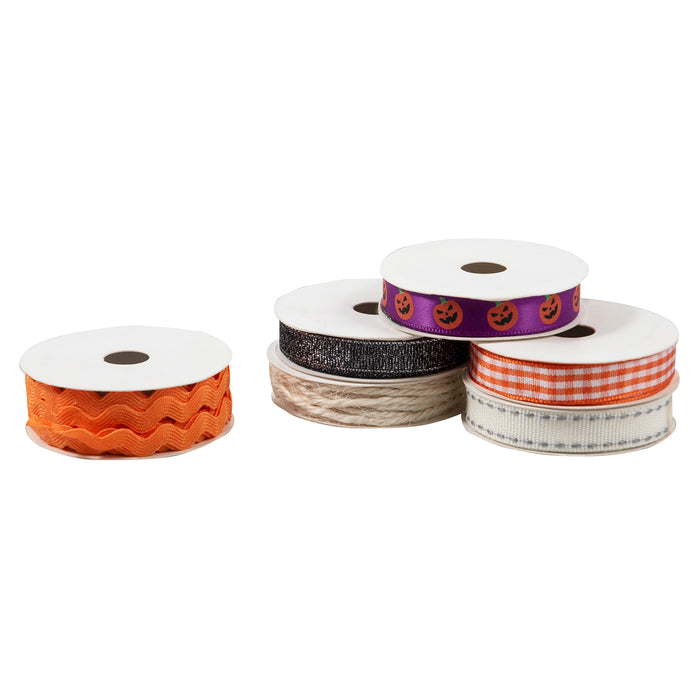 Autumn Ribbon Trim & Ribbon Bundle - 2m per Spool - 6pcs