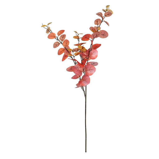 Autumn Eucaylyptus Leaf Stem x 100cm - Red & Orange