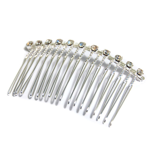 Metal Diamond Hair Comb 3.5 x 7.4cm Pack of 3