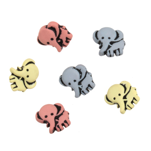 Novelty Buttons pack of 6pcs - Elephants
