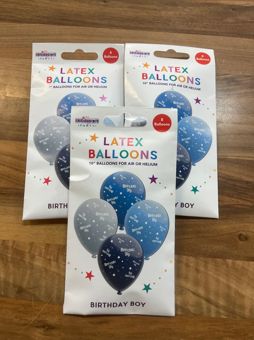 Joblot 24 latex balloons - Birthday boy - Blue Mix