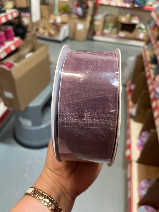 50mm Velvet Ribbon - Mauve - 50mm x 10m