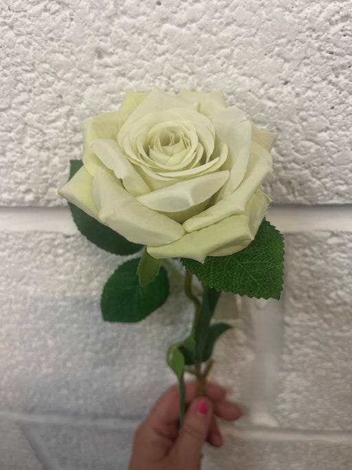 43cm Single stem diamond rose light green