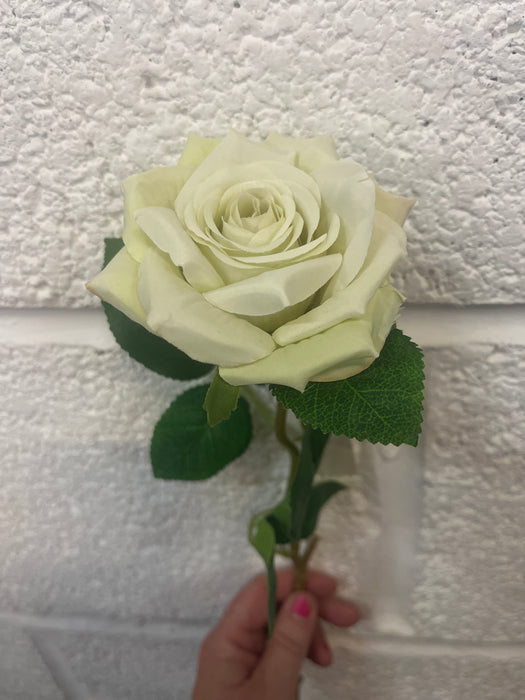 43cm Single stem diamond rose light green