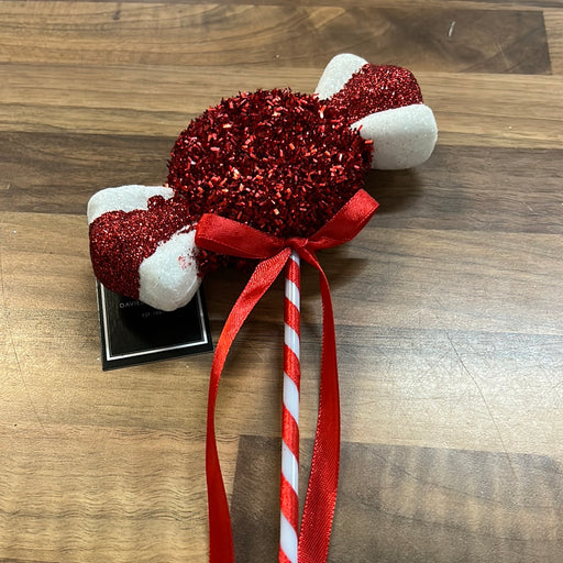 28cm Candy Cane Sweet Pick with Red Bow