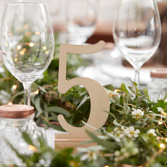 Wooden Wedding Table Numbers 1 - 12