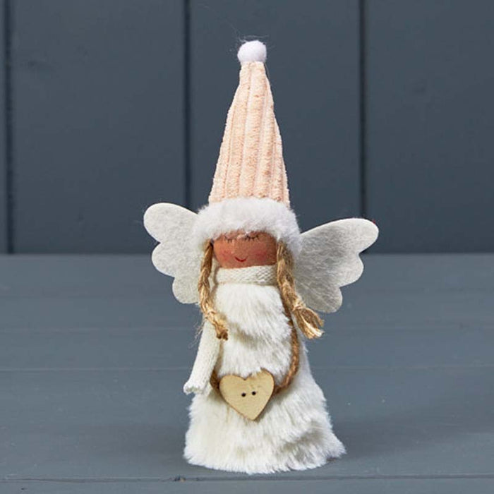 Winter White Fabric Angel x 10cm