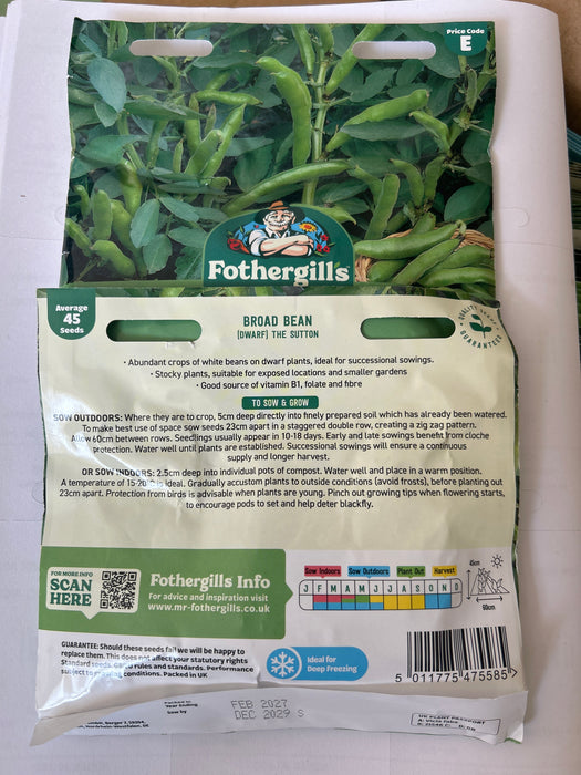 BROAD BEAN Seeds The Sutton