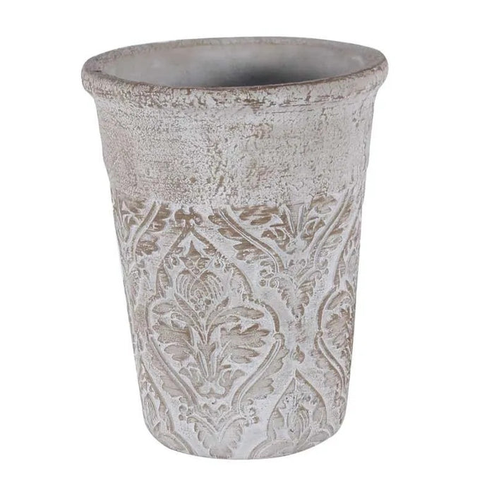 Baroque Cement Flowerpot 15x19cm