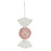 Beaded Candy Style Round Hanging Decoration - Pink - H18cm
