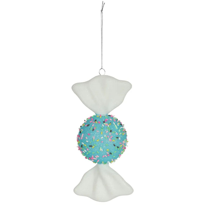 Beaded Candy Style Round Hanging Decoration - Turquoise - H18cm